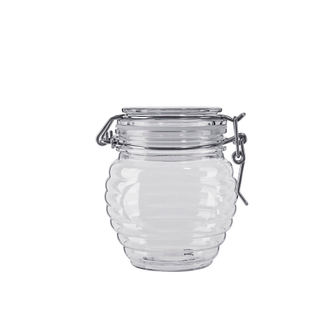 Récipient Transparent hermétique de pot de miel de joint d'animal familier de forme de nid d'abeilles de catégorie comestible de nouveau Style